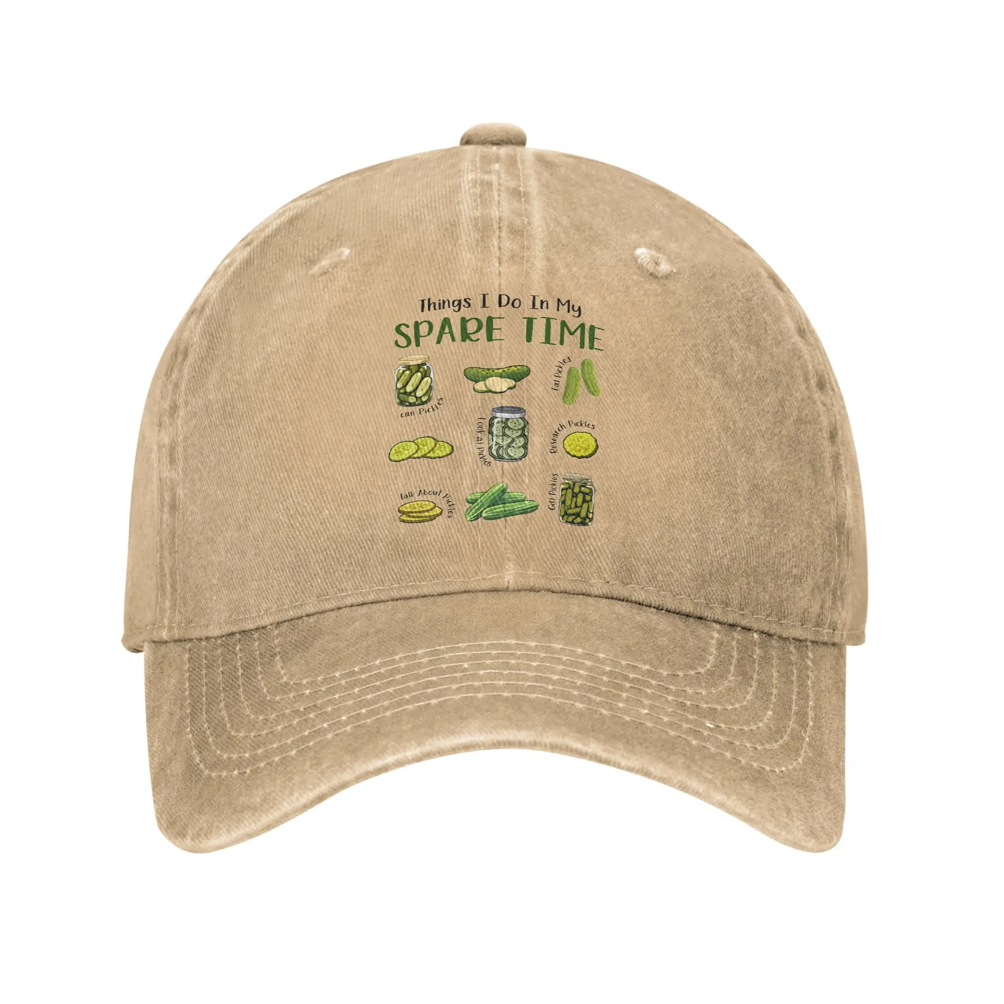 Things I Do In My Spare Time Pickles Unisex Baseball Caps Distressed Cotton Hats Cap Vintage Outdoor Summer Gift Snapback Hat