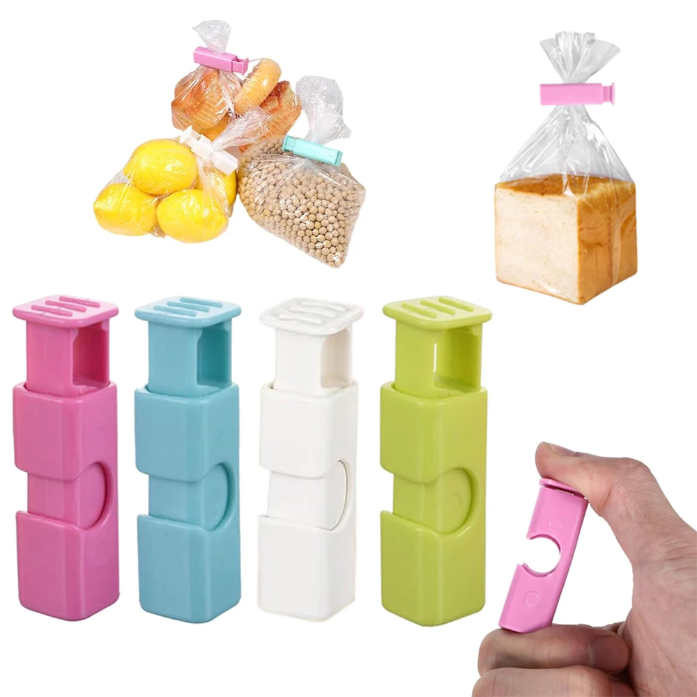 Clips de scellage des aliments, 1 à 60 pièces, sac à pain à presser, sac en plastique, Clips de scellage, sac de collation, Clips de conservation des frais résistants à l'humidité, réutilisables