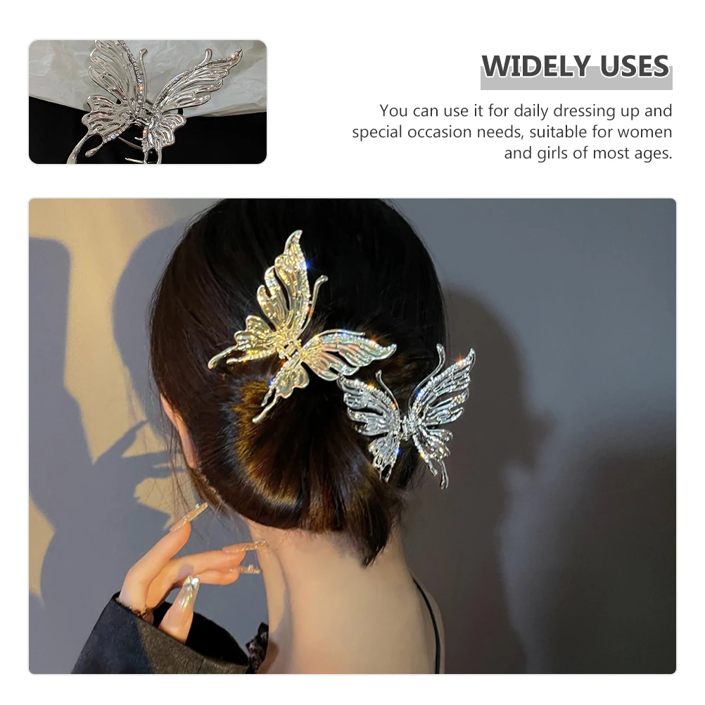 

Butterfly Clip Claw Clips for Thick Metal Stainless Steel Jaw Bridal Accessories Women Back Hair Claw Clips Hair Clamps Fashion