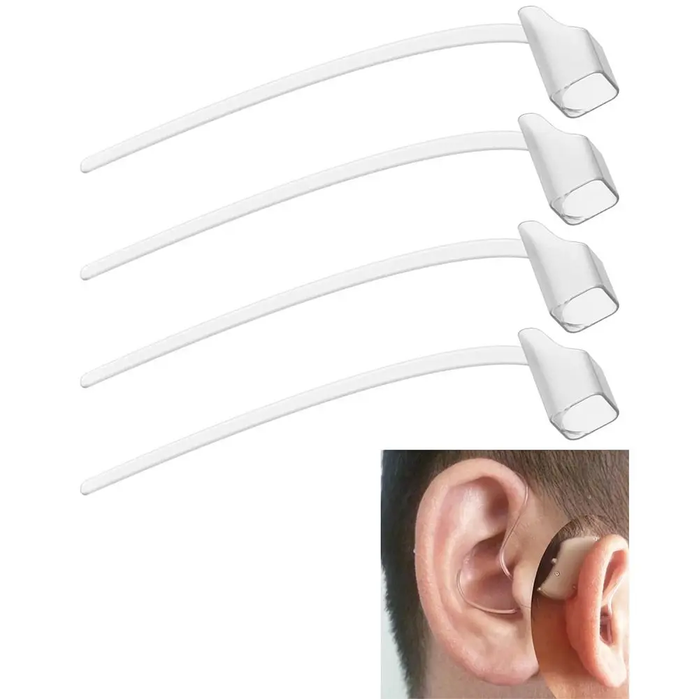 4Pcs Low Touch Sports Lock Secure Fit Easy to Replace Hearing Aid Ear Grips Clear Retention Tail for Oticon 85db