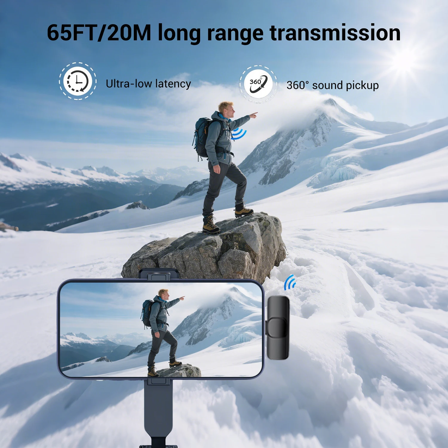 Wireless Lavalier Microphone With Type-C Interface Plug & Play Recording Mic Compatible With Smartphones Computers And Cameras