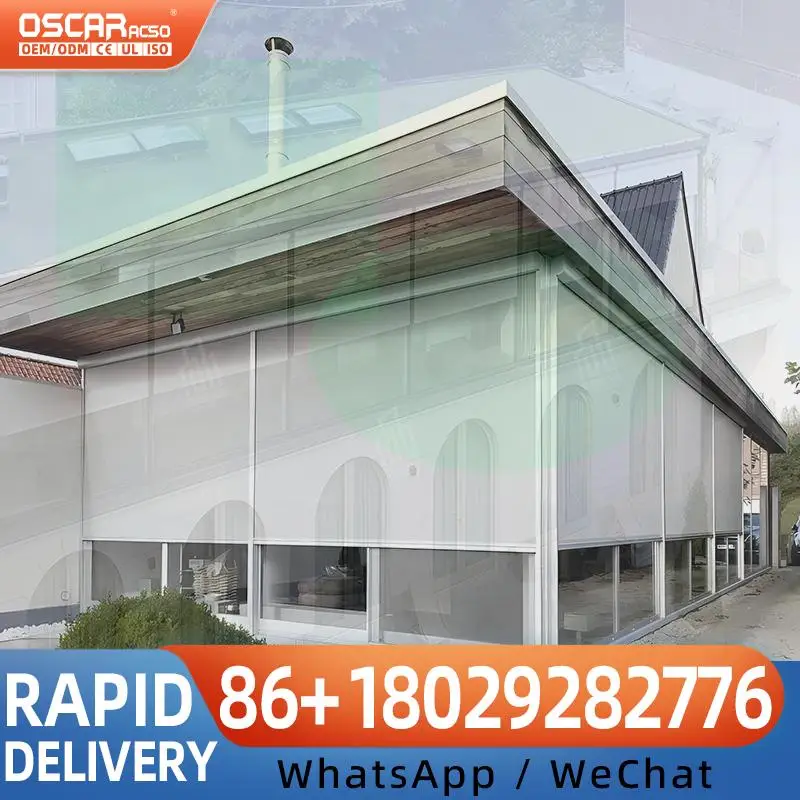 Outdoor Motorized Louvered Gazebo and Aluminum Pergola for Garden Patio Poolside Rolling shutter