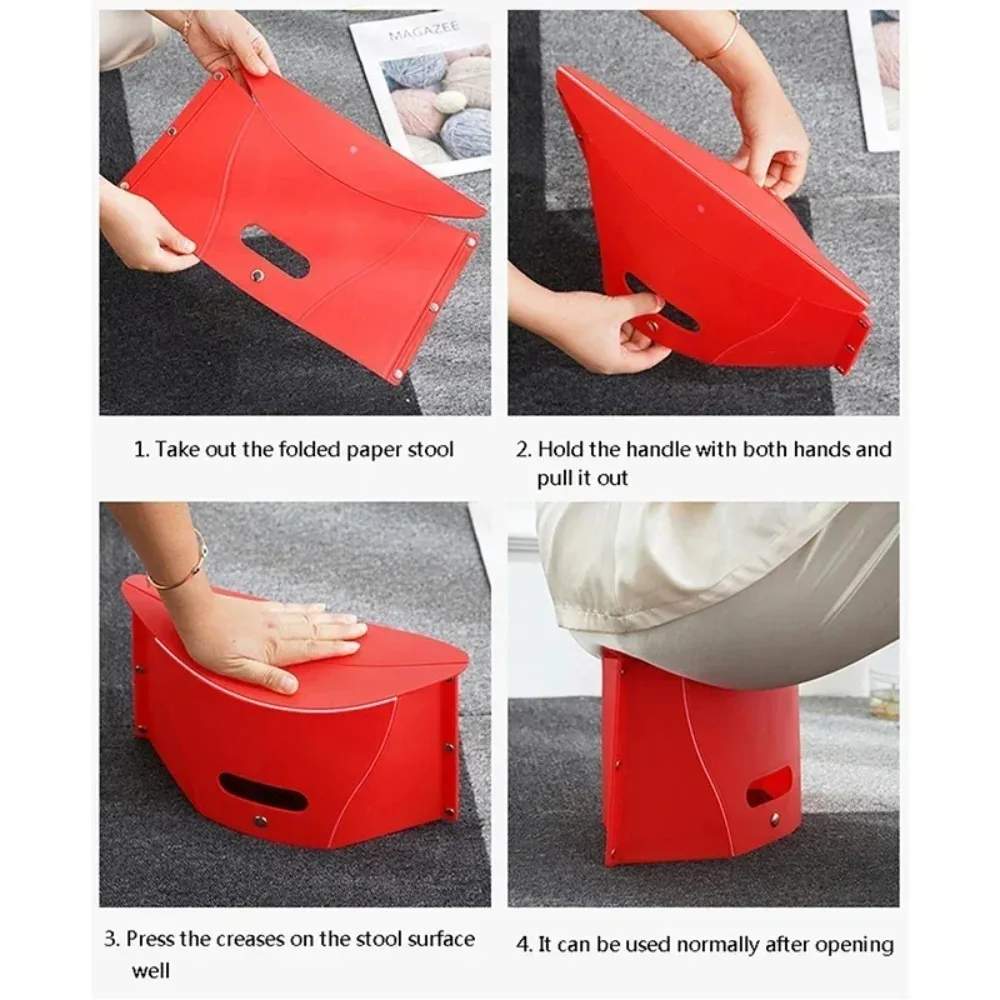 Lightweight Plastic Portable Folding Stool Outdoor Chairs Portable Stool for Camping Storage Stool Storage Stool Folding Chair image 5