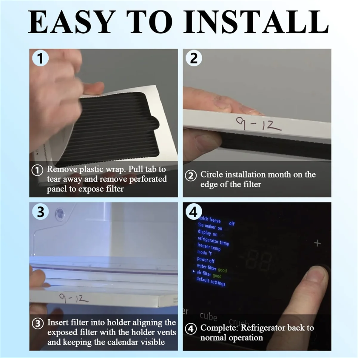 냉장고 에어 필터 교체용, Frigidaire PAULTRA 퓨어 에어 울트라 및 일렉트로룩스 EAFCBF 냉장고용, 6 팩