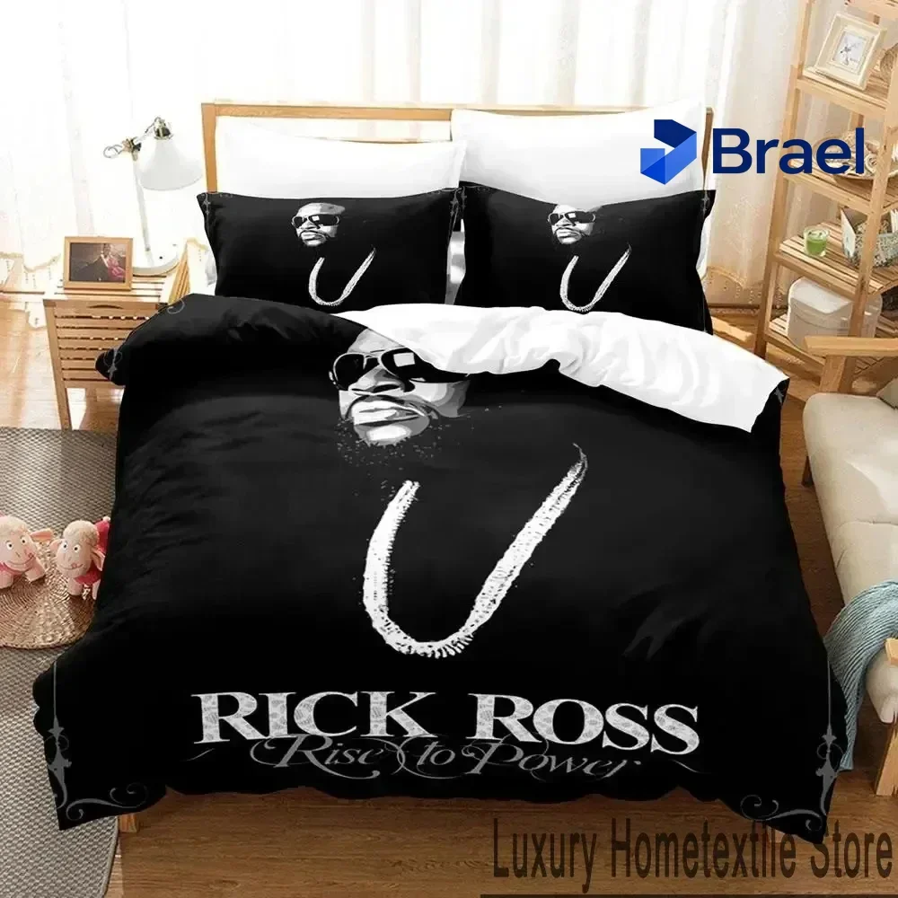 Exquisite 3D Print Rapper RICK ROSS Bedding Set Duvet Cover Bed Set Quilt Cover Pillowcase Comforter King Queen Size Boys Adult