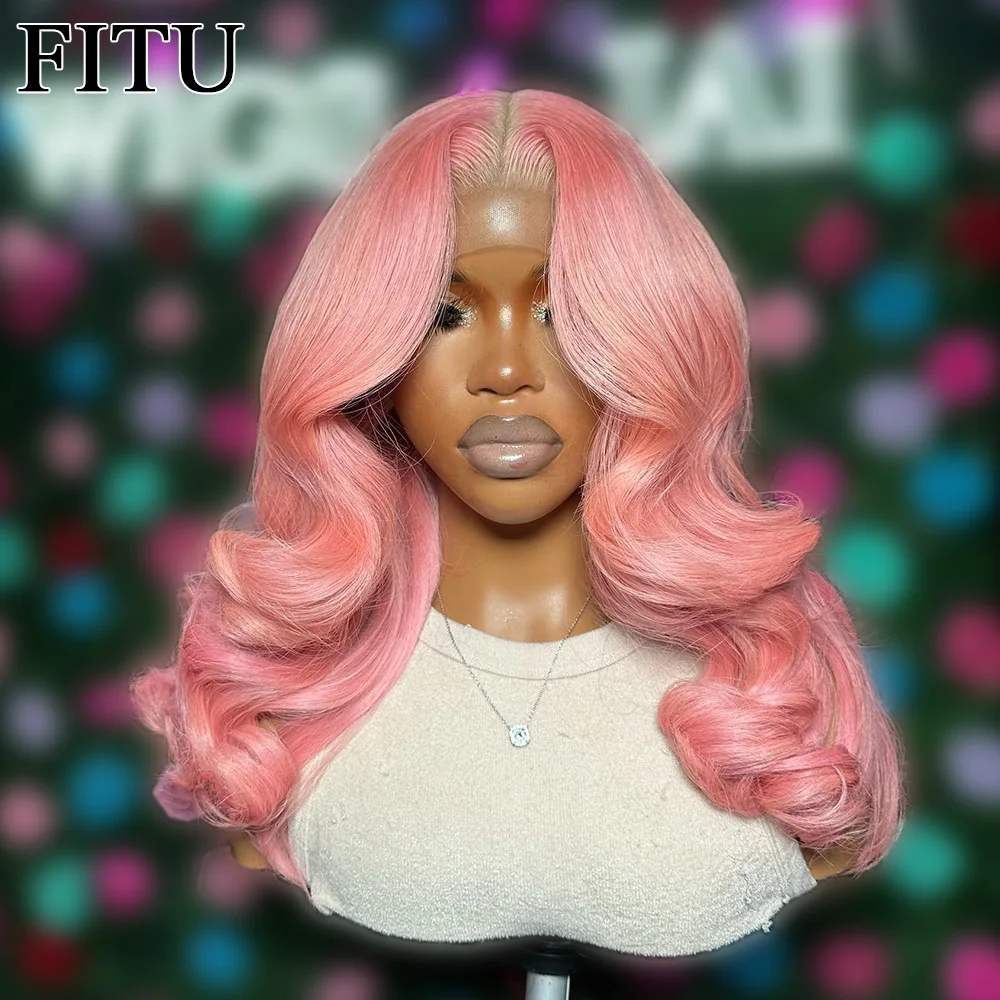 

Body Wavy Light Pink Transparent 13x4 Lace Front Human Hair Wigs 613 Colored 13x4x1 T Part Brazilian Remy Hair Wig For Women