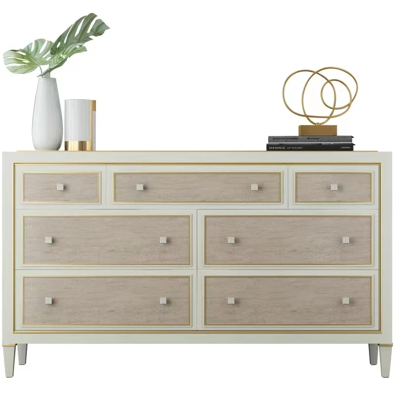 

American Mediterranean Postmodern Simple Living Room Entrance Decorative Cabinet TV Drawer Locker
