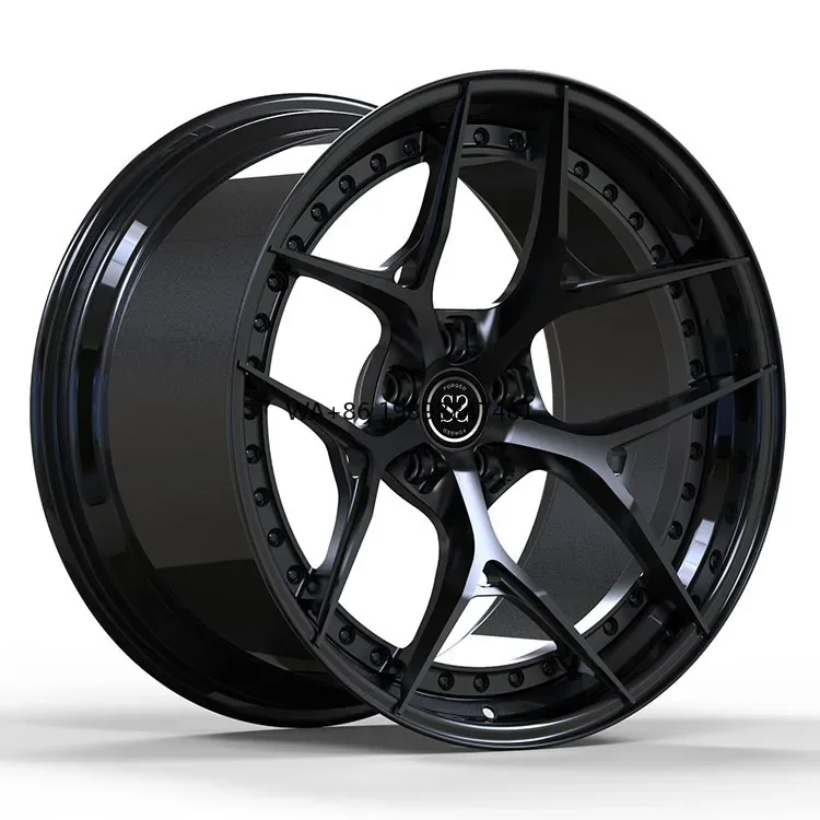 

2-PC Forged Aluminum Alloy Rims Staggered 20 21 Inches 5x112 Gloss Black for Mclaren 720S