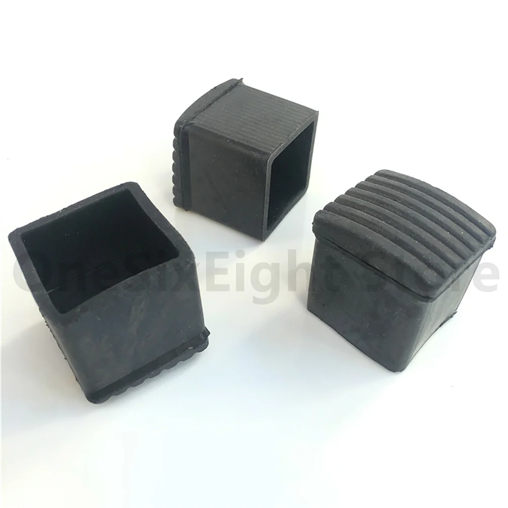 Square Rubber Non-slip End Caps Blanking Plugs Tube Box Section Inserts Black