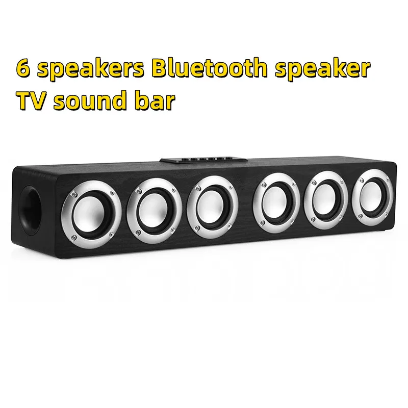 TV Sound Bar altoparlante Bluetooth in legno sistema Home theater Subwoofer Wireless supporto AUX/ TF con radio FM boombox per computer