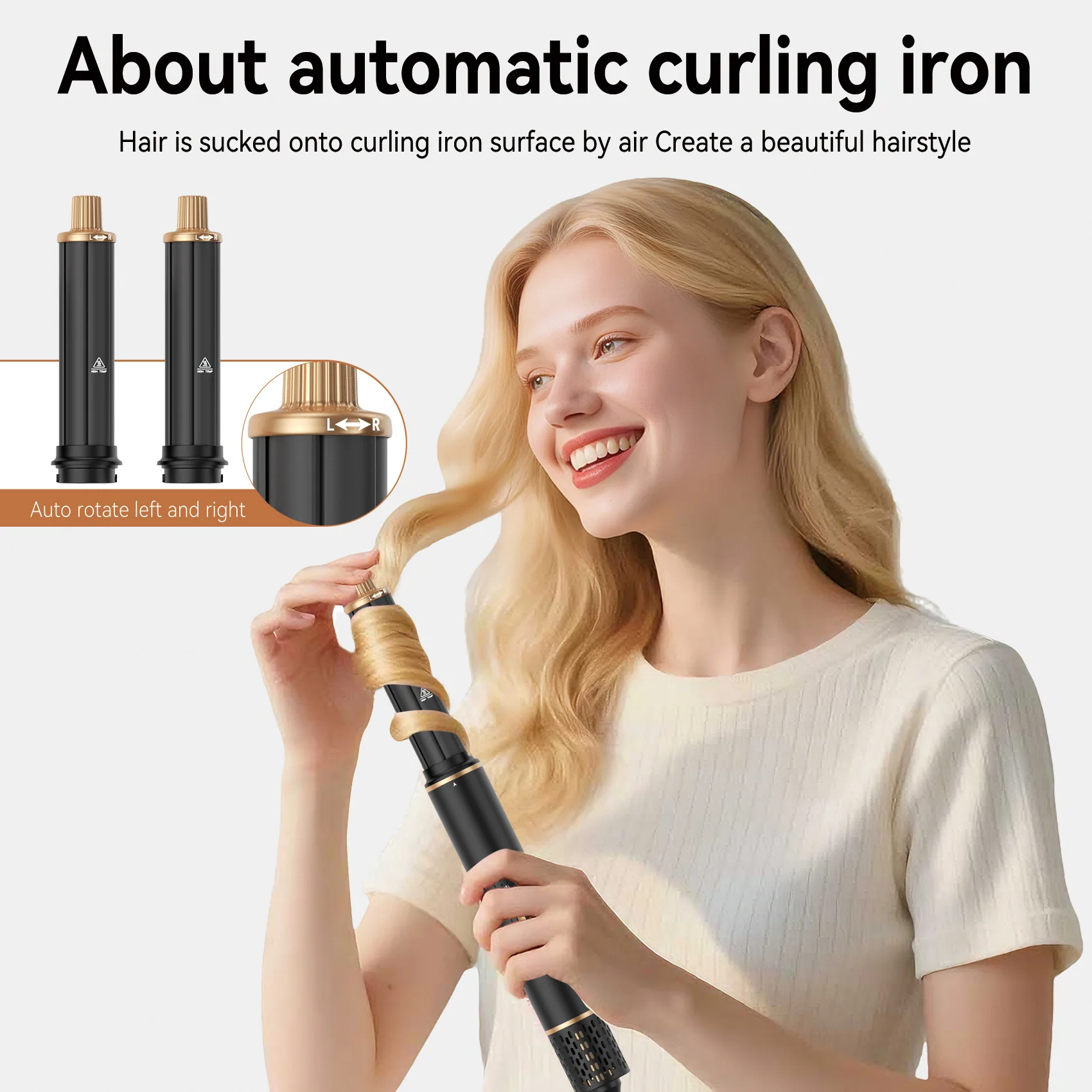7-in-1 High-Speed 1400W Hot Air Styler with Negative Ionic Technology Durable Reusable Hair Dryer Straightener Curler Volumizer - view 6