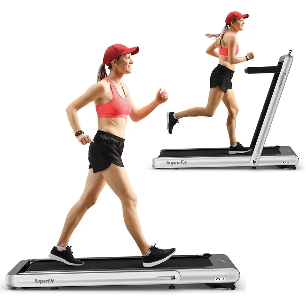 

Компактная настольная беговая дорожка: 4.75 л.с., LED-дисплей, управление через приложение, встроенные динамики, портативная для дома и офиса