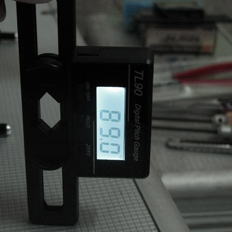 Main Blade Digital Pitch Gauge Tl90 with LCD Display Powered Angle Measurement Tool Professional Pitch Gauge Metal