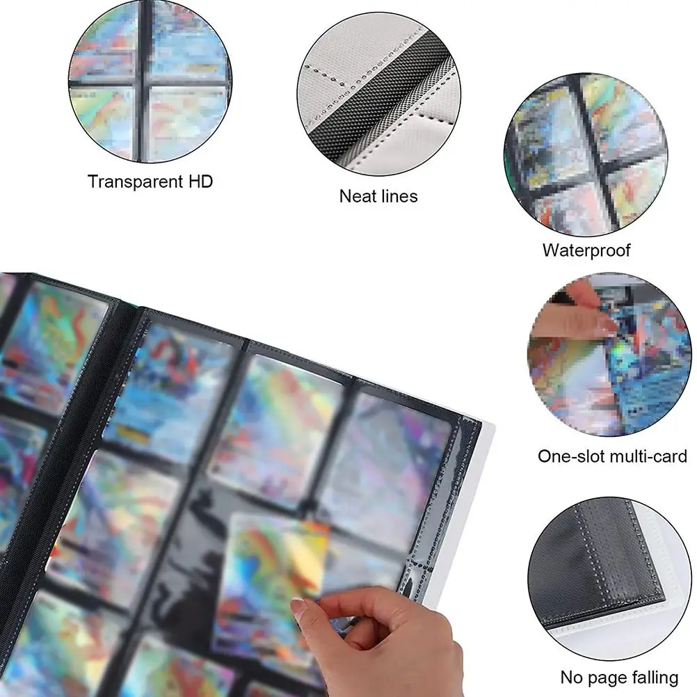 Collectible Card Binder Album 360 Card Holder 9 Pockets Trading Card Binder Album Large-capacity Card Binder Notebook for Birthd