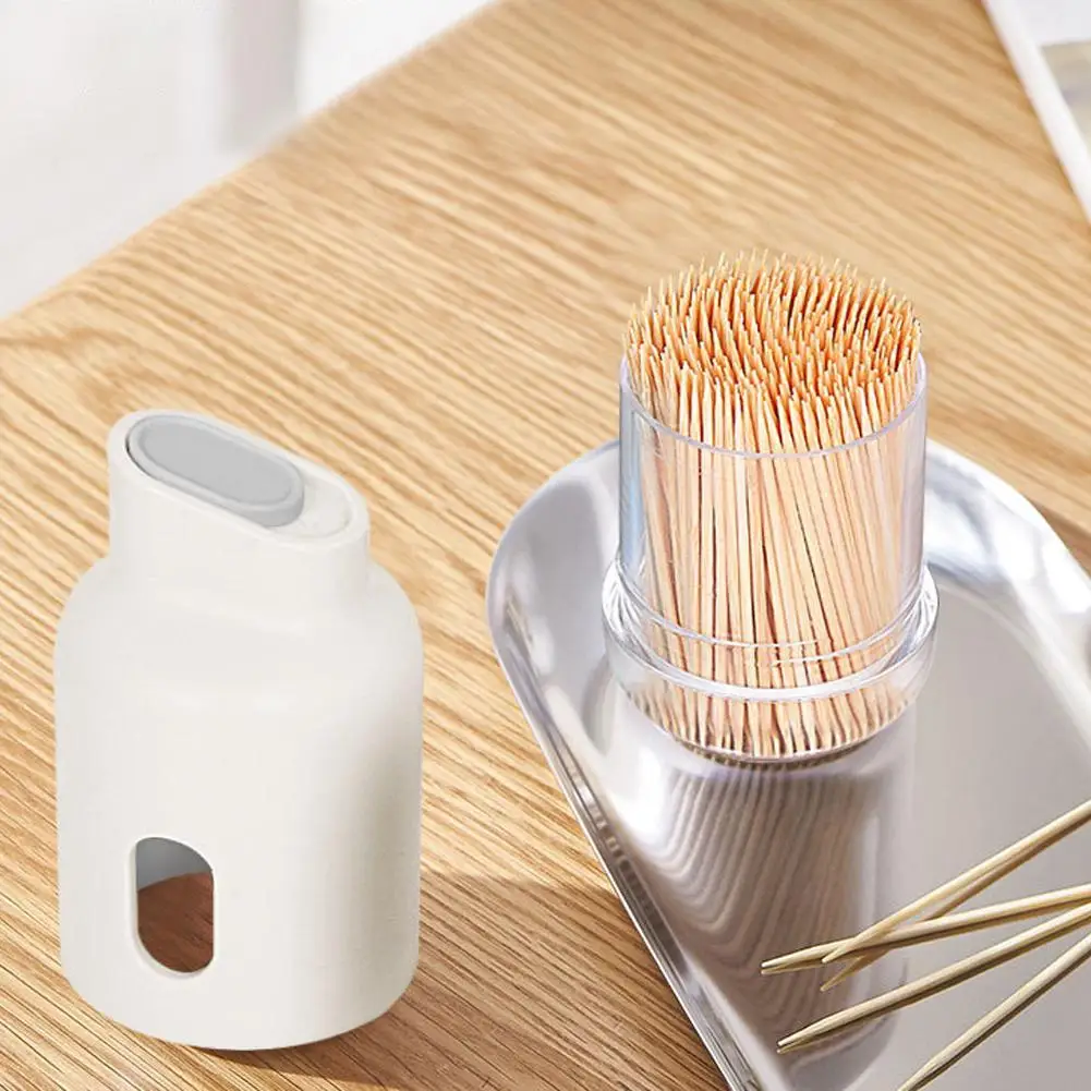 White Toothpick Box Creative Household Light Luxury 300 Portable Box Toothpick Box Contains Storage Slider Toothpicks Tooth A9J0