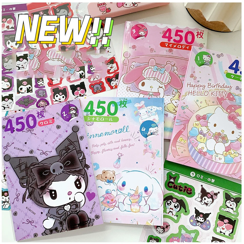 450 Stück kawaii sanrio Aufkleber ästhetischen Cartoon Hallo Kitty meine Melodie Kuromi Abziehbilder Kinderspiel zeug niedlichen Anime Dekoration