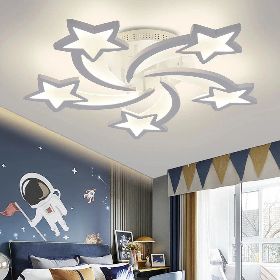 Luz de techo LED de estrellas creativas, accesorios de iluminación de decoración del hogar de alta gama para dormitorio, sala de estar con Control remoto