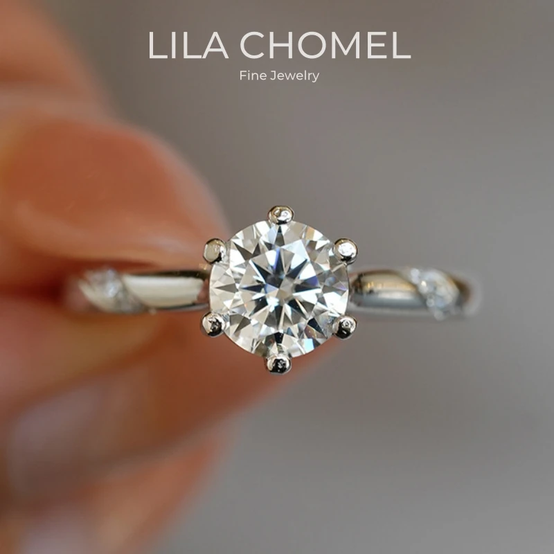 

Women Engagement 18K White Gold Wedding Band 0.5/1/1.5/2/3CT VVS D Color Moissanite Diamond PT950 Platinum Girl Birthday Gift