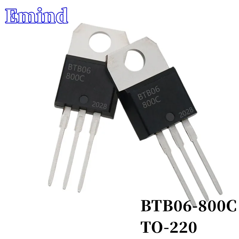 

20/50/100/200/500Pcs BTB06-800C BTB06 Triac 6A/800V TO-220 DIP Thyristor Large Chip