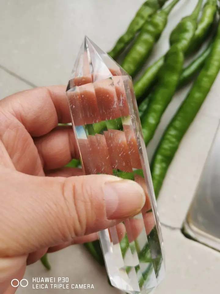 عصا كريستال كوارتز طبيعية شفافة مكونة من 12 جانبًا للشفاء مقاس 5 بوصات - 6 بوصات (127-152 مم) #3