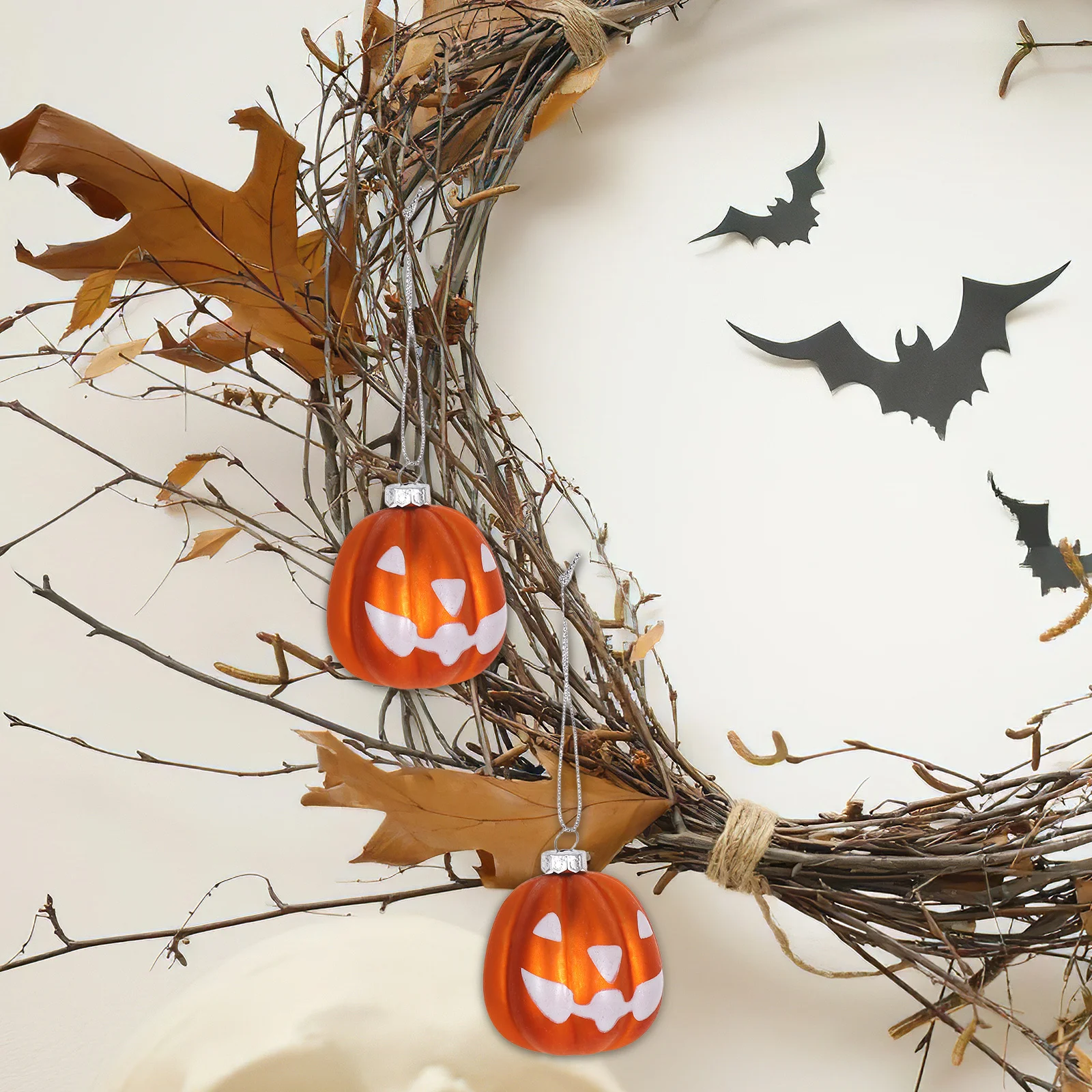 

12Pcs Halloween Pumpkin Ornaments Shatterproof Plastic Hanging Mini Pumpkins Fall Tree Decorations Thanksgiving Party Supplies