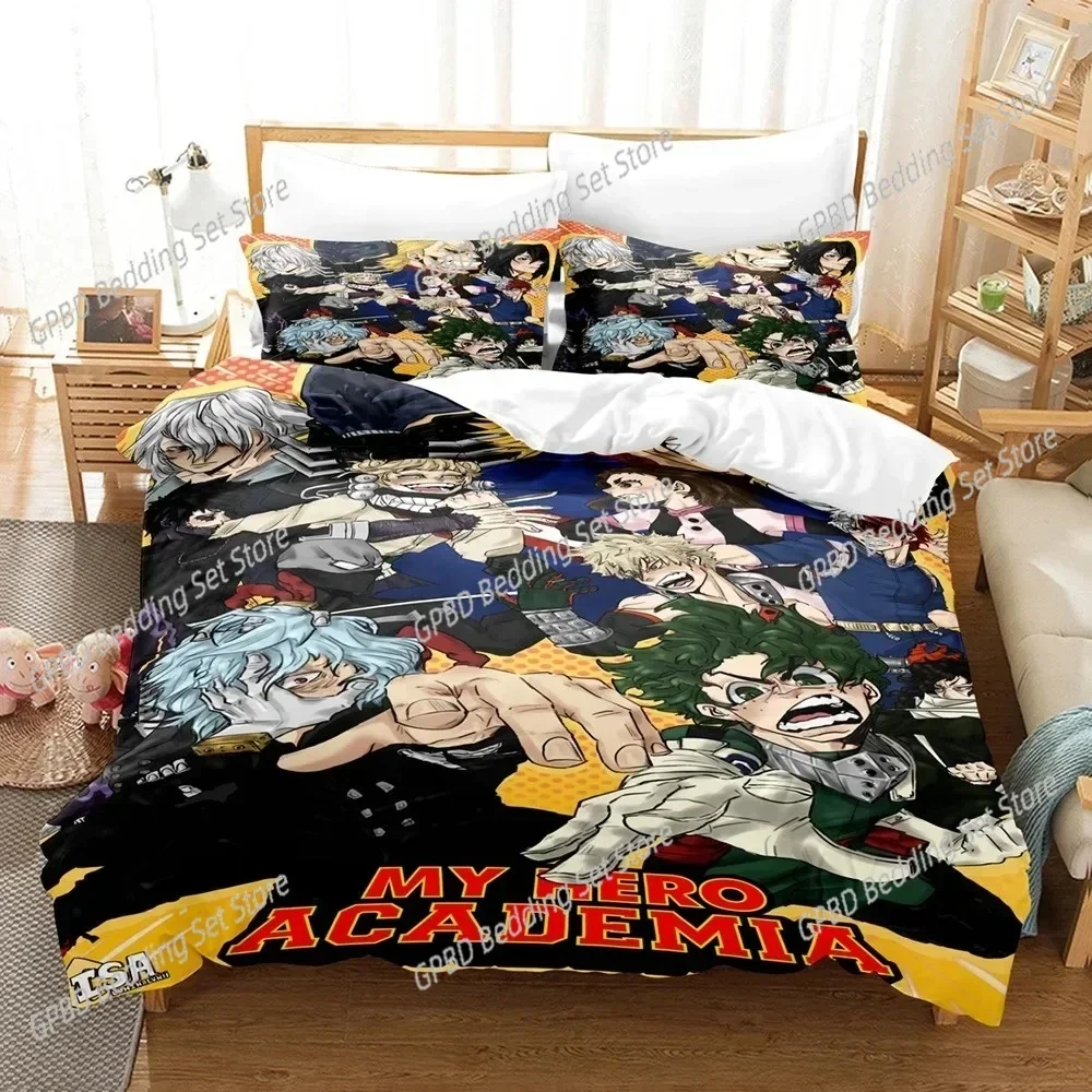 New My Hero Academia Comfortable Duvet Quilt Cover Pillowcase Bedding Set Children Bedroom Decoration Home Textile