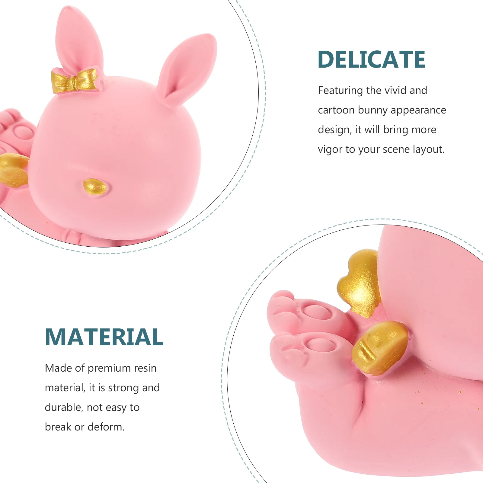 

Cartoon Rabbit Ornament Zodiac Decor Bunny Tabletop Decoration Ornaments Design Figure Miniature s Resin Craft