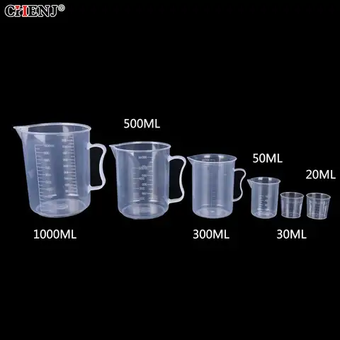 새로운 20/30/50/300/500/1000ML PP 플라스틱 플라스크 디지털 측정 컵, 실린더 스케일 측정 유리 실험실 실험실 도구