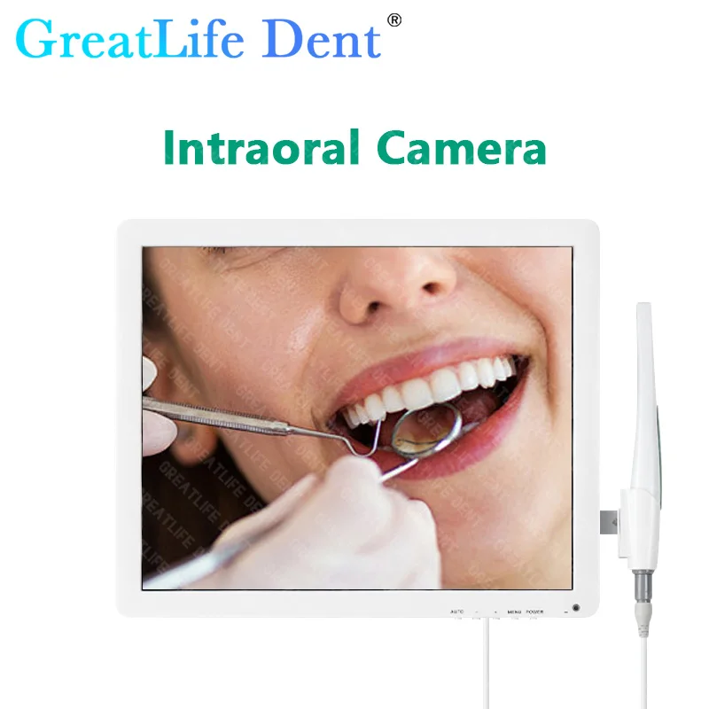 GreatLife Dent Dental Chair Unit USB Storage 17 Inch Lcd Monitor Camera Intraoral Dental Monitor Intraoral Camera