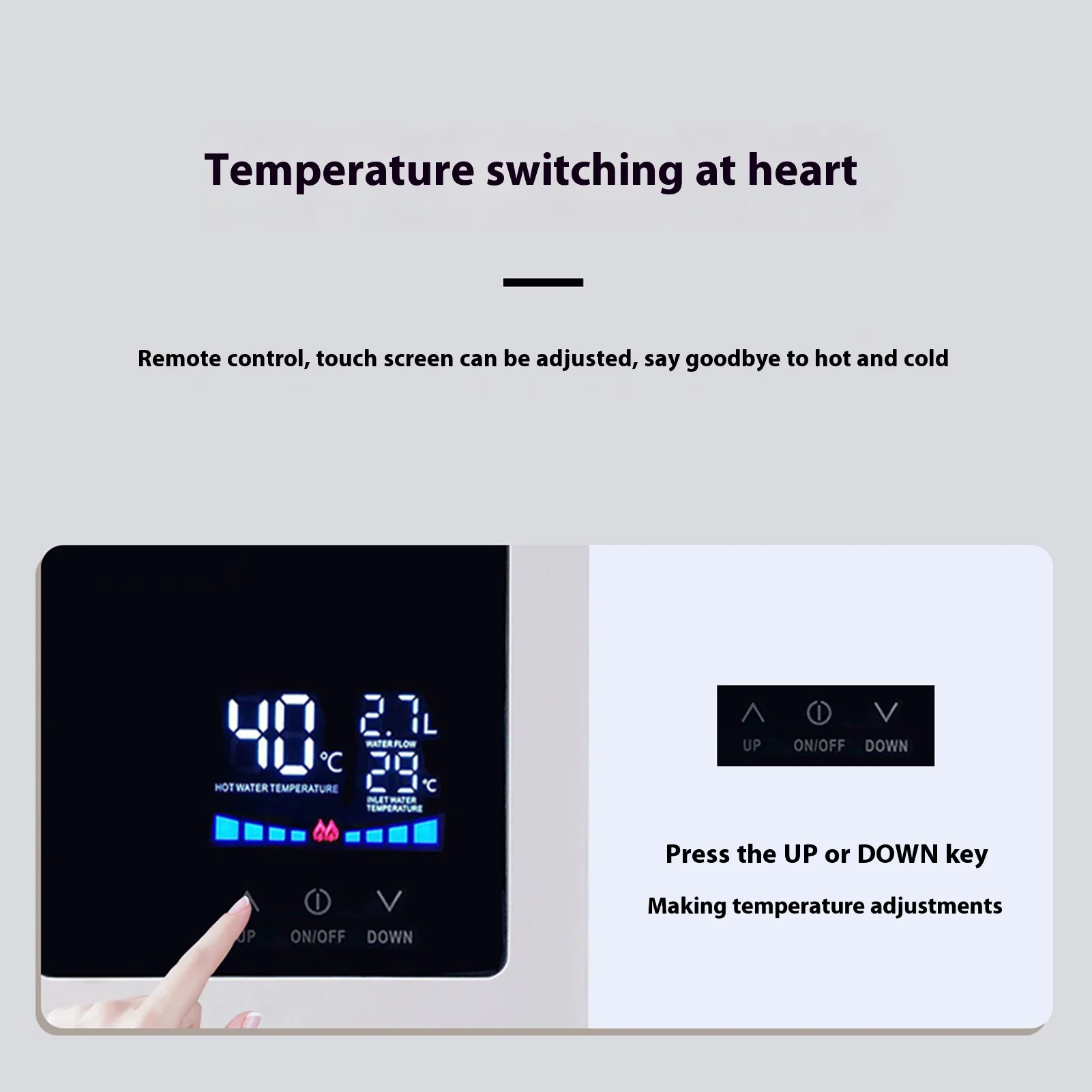 

LCD Digital Display Touchscreen Hot Water Heater Water Heater 3KW/3.5KW Frequency Conversion Thermostat for Kitchen Bathroom