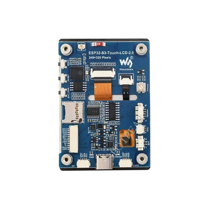 Imagem -04 - Placa Mp3 Esp32 com Tela Sensível ao Toque Lcd Esp32 s3 r8 Alto-falante Lvgl Rtc Porta do Cartão sd Porta da Bateria Qmi86586-ax-sensor 2.8in