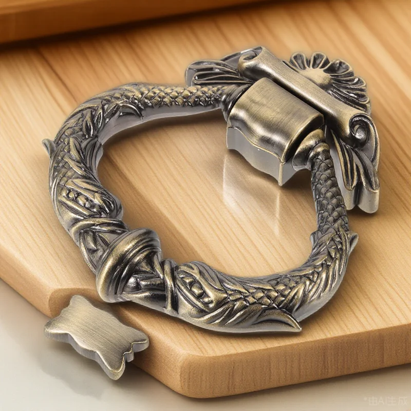 

Retro Zinc Alloy Door Knocker for Gate Front Security Decorative Metal Vintage Household Hardware 3389 Door Pull