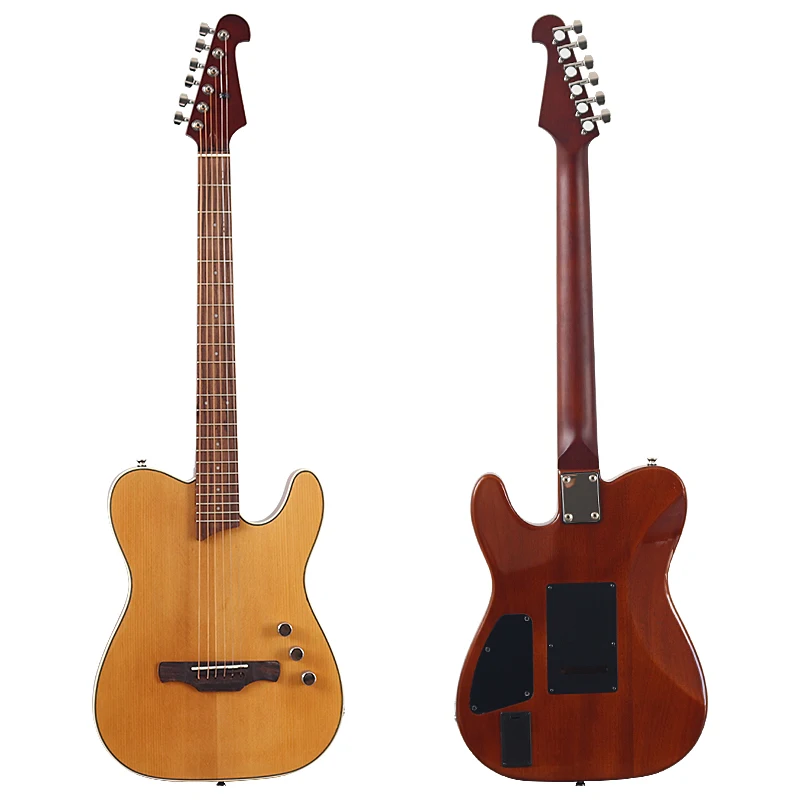 39 Inch Solid Spruce Wood Acoustic Guitar High Gloss Finish 6 String Okoume Wood Body Folk Guitar With EQ With Flaw