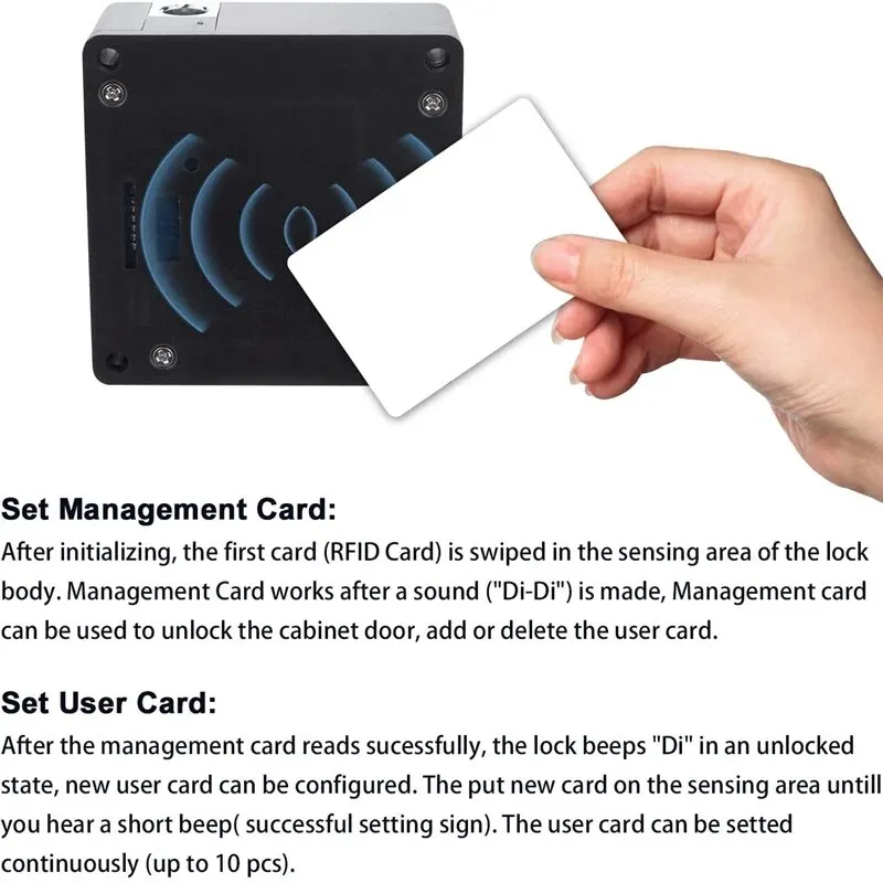 Bloqueio inteligente invisível da gaveta, desbloqueio eletrônico do armário, sensor sem chave, RFID, 13.56MHz IC, desbloqueio inteligente, fácil de