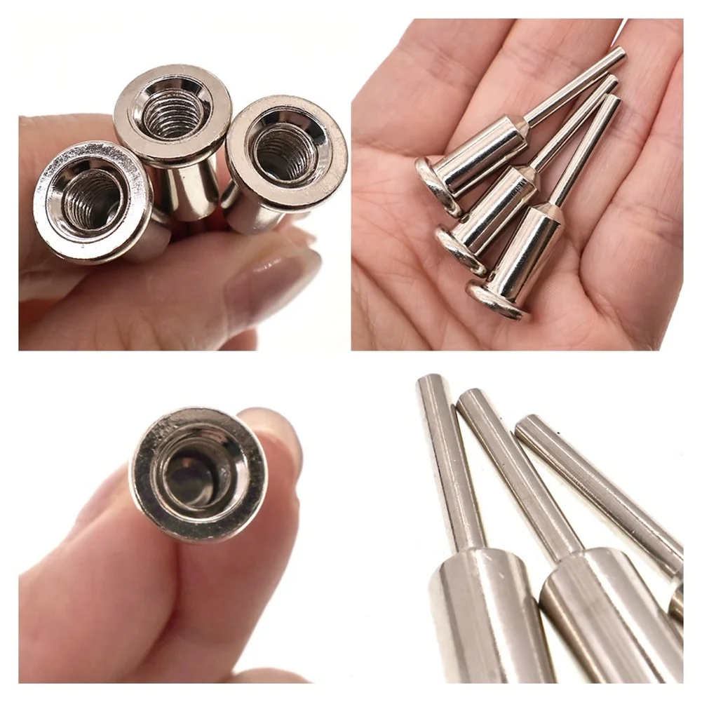 3MM Shank Drill Adapter Rod Threaded Extension For Grinding Discs Power Tools Iron Silver 39.4MM Length Hardware Accessories