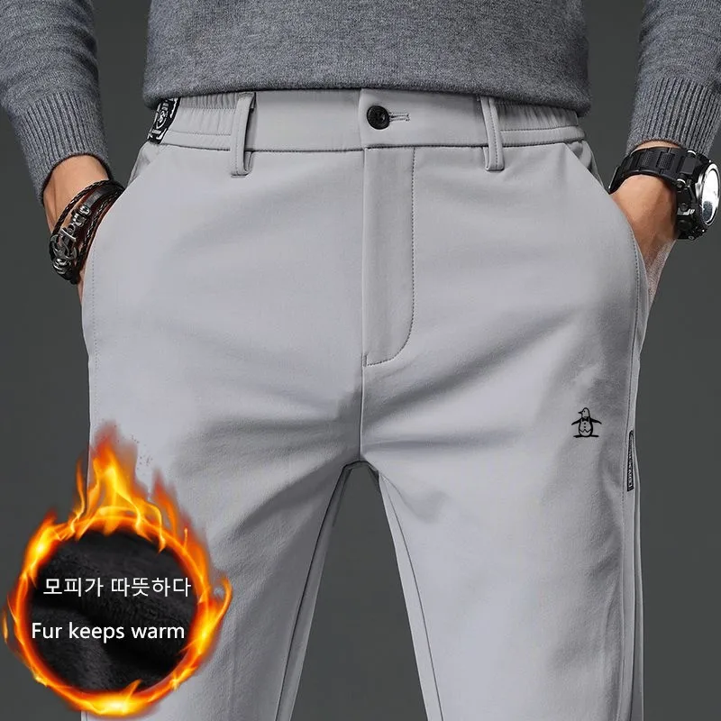 

Golf Pants Men's High-quality Winter Villus Thicken Keep Warm Man Golf Cargo Pants Elasticity Casual Trousers Golf Wear 남성 골프웨어