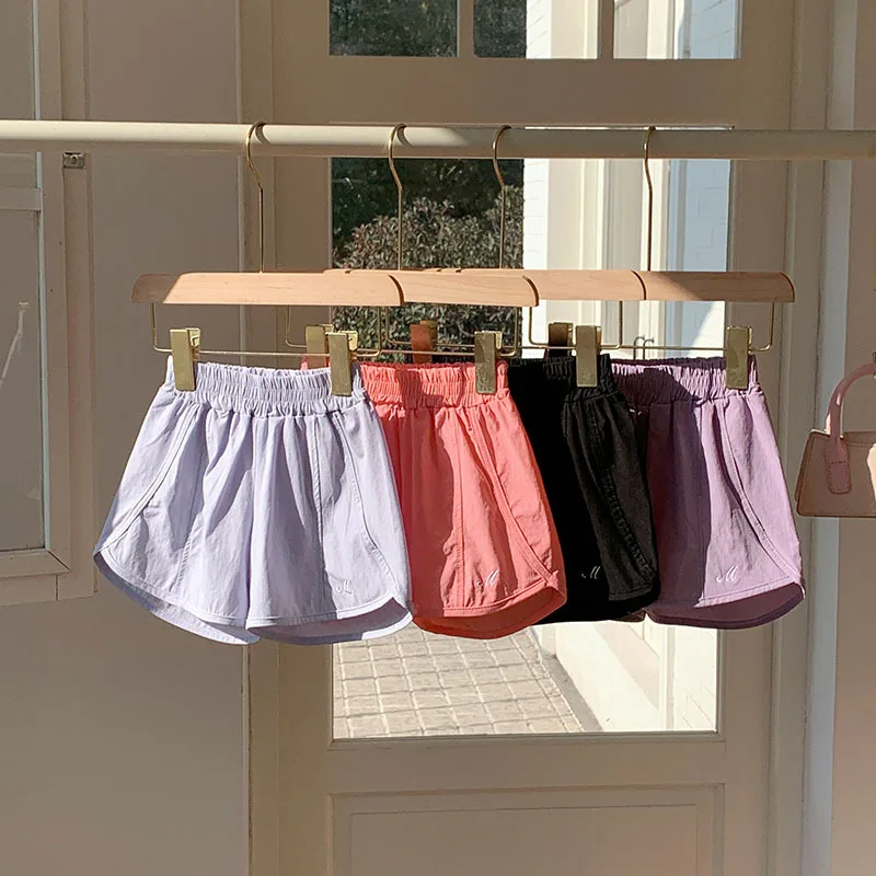 

Summer Kids Babys Girls Shorts Outwear Ice Silk Drying Children Girls Sporty Shorts Thin Cool Solid Toddler Little Girls Shorts