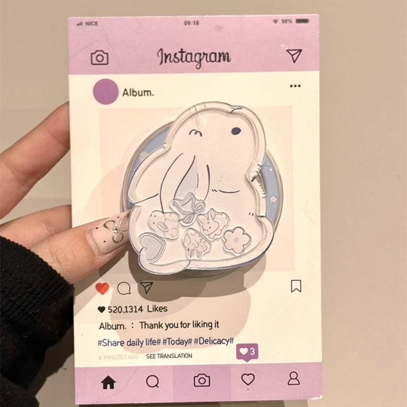 

Милый мультяшный кролик, зыбучие пески для Magsafe Griptok, держатель для телефона, подставка для кольца на палец, поддержка IPhone 15, кронштейн для девочек
