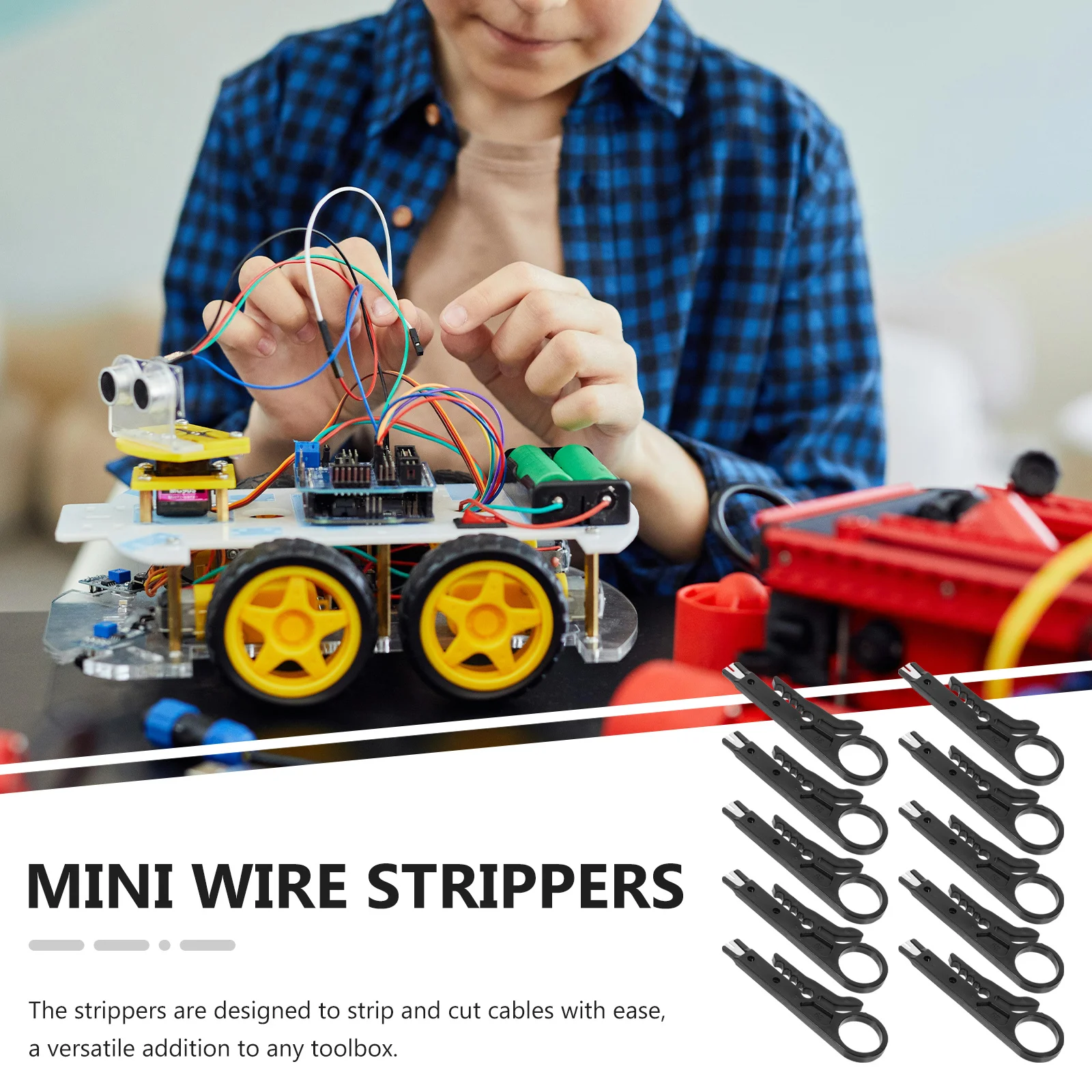 

10Pcs Wire Strippers Mini Cable Strippers Punch Down Tool Network Cable Rj45 Cat6 Telephone Utp Electrical Wire Cutters