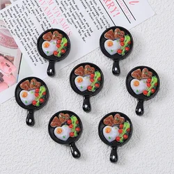 3pcs/lot Simulated baguette pizza lobster custard tart Resin Cabochon Flatback Fake Food Pretend For Doll Kitchen Accessories