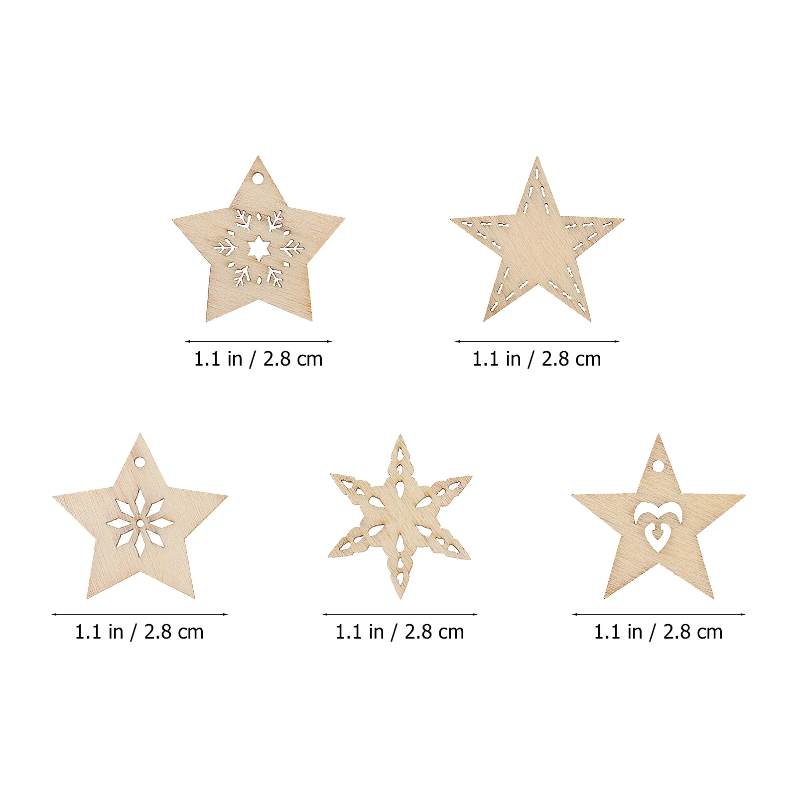 

50 шт., деревянные украшения с пентаграммой и звездой, рождественские елочные украшения, кулон, ремесленная гирлянда, праздничный домашний офис, сделай сам, деревянные подвесные украшения