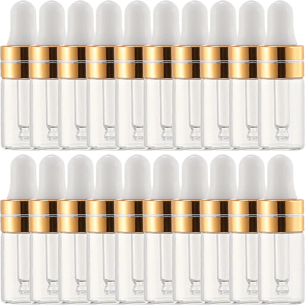 

20Pcs Dropper Bottles Small Portable Refillable Essential Oil Bottles Clear Leakproof Travel Makeup Perfume Sample Bottle