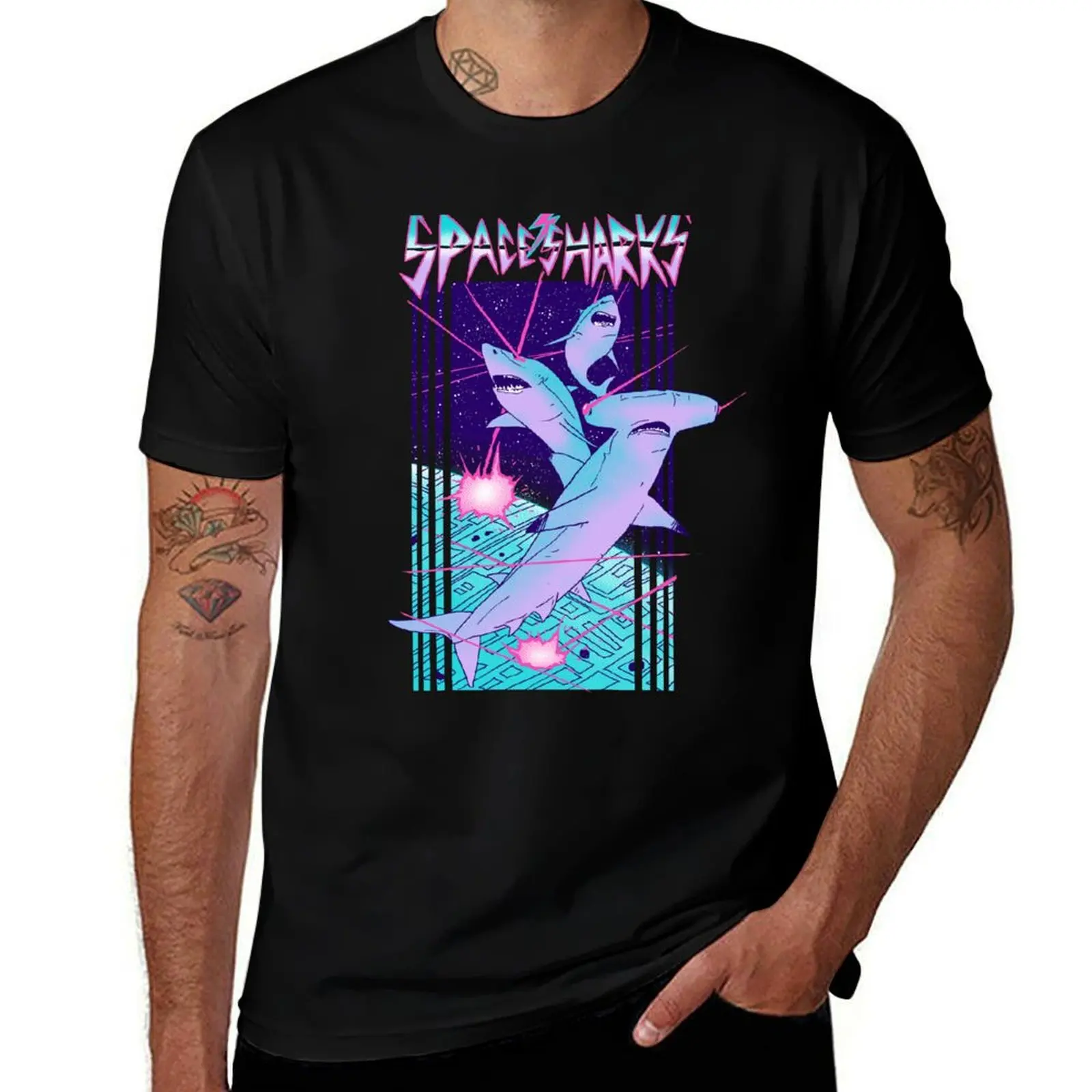 Space Sharks! T-Shirt Urban Casual Loose Fit Tee