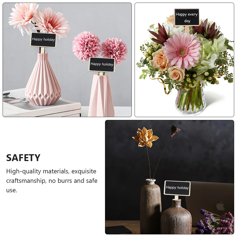 

20 pcs Wood Picks Desktop Messages Vase Decor Plant Signs Fine Workmanship Reusable Safe Use Display Notice Items