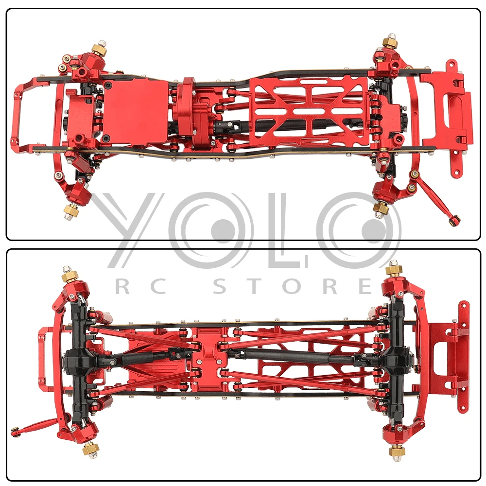 1:24 DIY rama samochodowa ze stopu metali z podwójnymi osiami przednimi dla 1/24 Axial SCX24 AXI00005 części do modernizacji samochodu RC