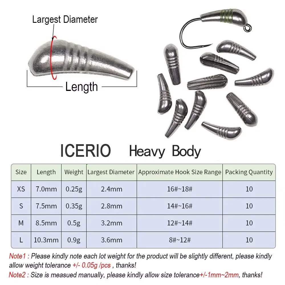 ICERIO Molde Ninfa Tungsteno – Hundimiento rápido para atado - imagen 3