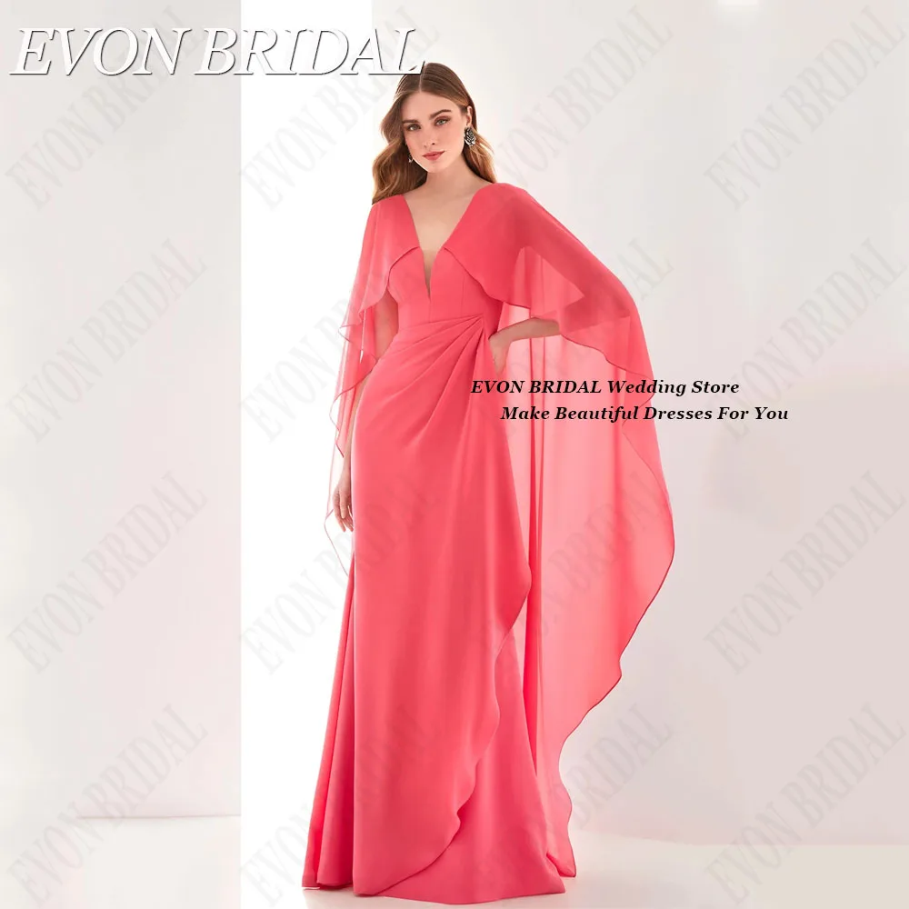 EVON BRIDAL Mermaid V-Neck Evening Dress Elegant Women Satin Red Carpet Dress Floor Length vestidos de gala 2024 Custom Made