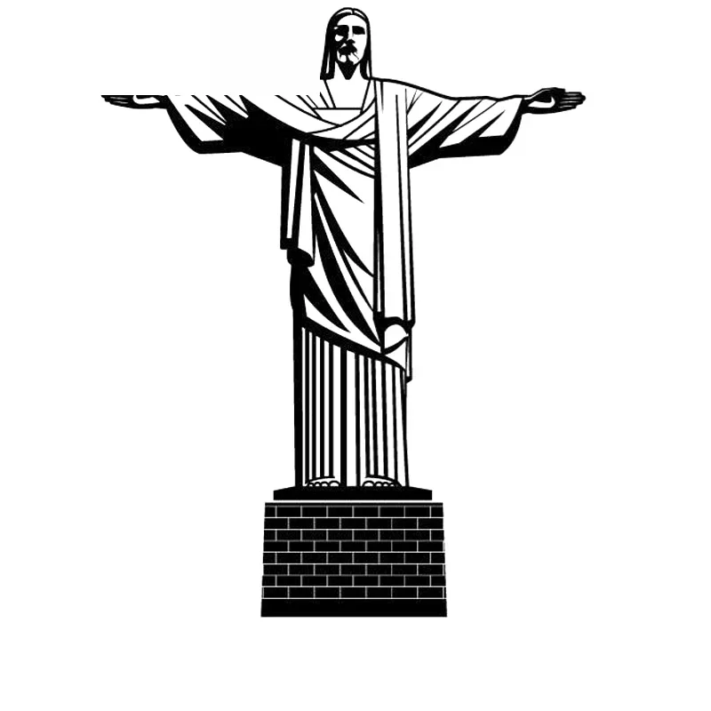 

Jesus Christ Standing Statue High Quality Decals Car Window Decoration Personalized Pvc Waterproof Decals Black/white, 19cm*15cm