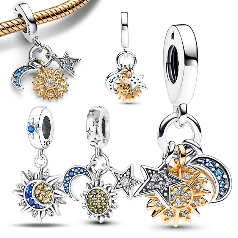 

Hot Sale Silver 925 Sun Moon and Stars Shape Charm Beads Fit Pandora Bracelets for Women DIY Pendants Bead Jewelry Gifts