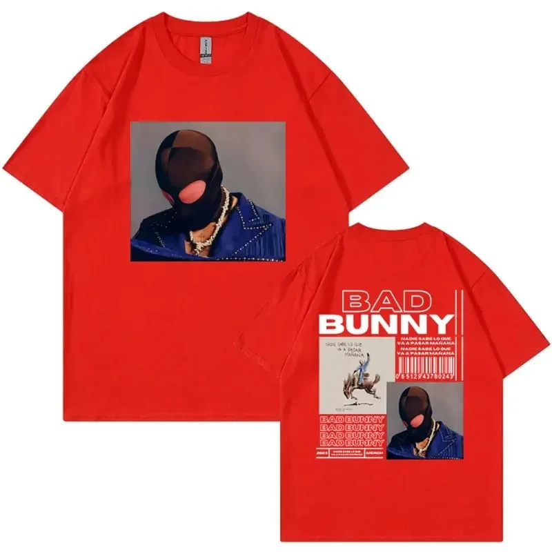 Limited Bad Bunny Album Cover Graphic T Shirt Summer Men\'s Women EU Size Tops Tee Shirt Fashion Hip Hop Oversized Cotton T-shirt